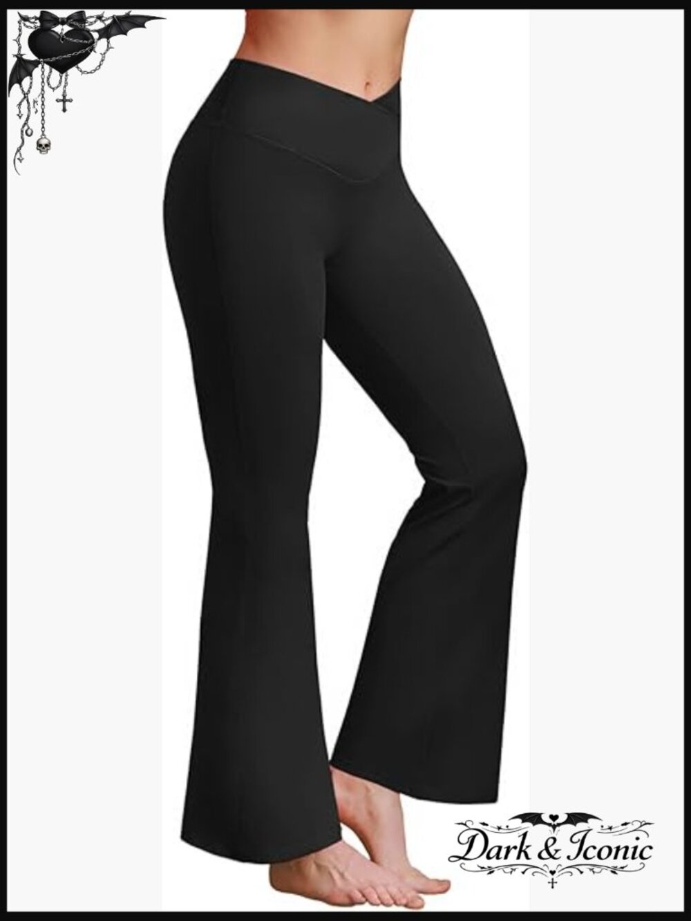 Flare Leggings V Cross High Waisted Wide Leg Yoga Pants Bell Bottom Tummy